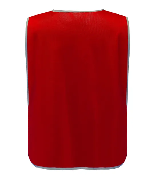 YHVJ259 - Personalisatie veiligheidshesje met reflecterende rand Red