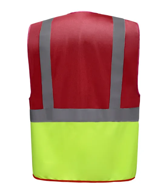 YHVW801 - Multifunctioneel veiligheidshesje Red / Hi Vis Yellow