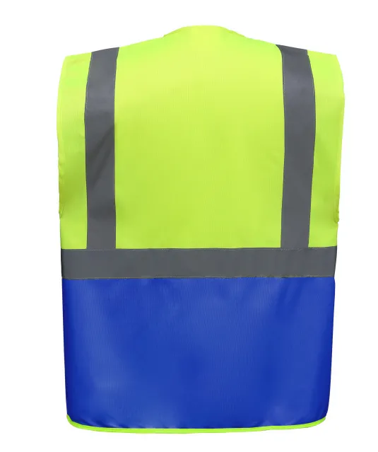 YHVW801 - Multifunctioneel veiligheidshesje Hi Vis Yellow / Royal Blue