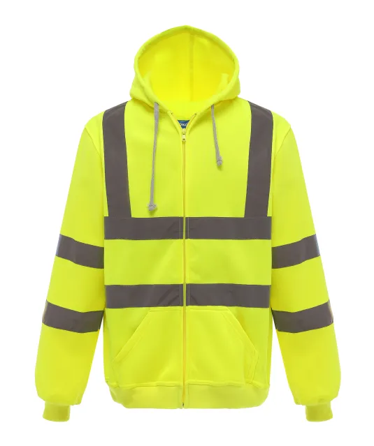 YHVK07 - Veiligheidssweatervest met capuchon Hi Vis Yellow