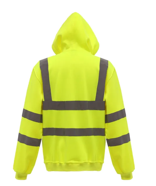 YHVK07 - Veiligheidssweatervest met capuchon Hi Vis Yellow