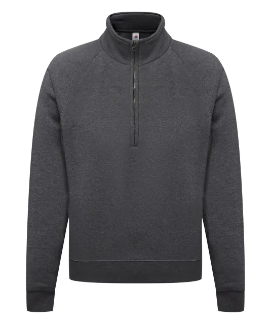 SC165 - Premium Sweater met Ritskraag (62-032-0) Dark Heather Grey