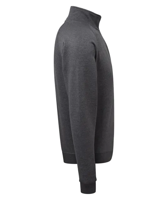 SC165 - Premium Sweater met Ritskraag (62-032-0) Dark Heather Grey