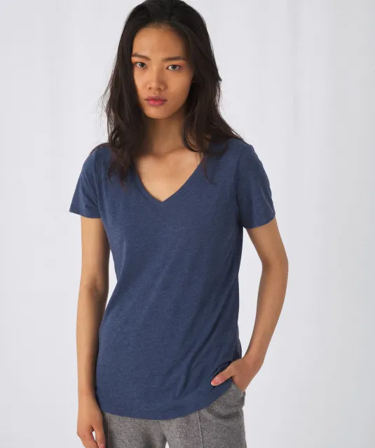 CGTW058 - TriBlend V-neck TEE / Woman Heather Light Grey