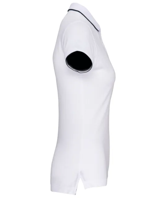 K252 - Damespolo korte mouwen White / Navy / White
