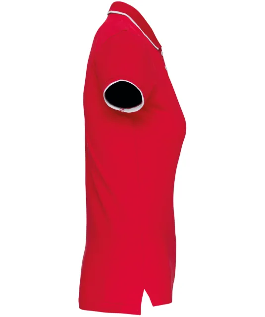 K252 - Damespolo korte mouwen Red / White / Navy