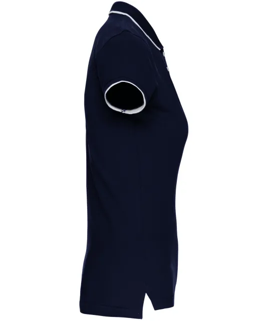 K252 - Damespolo korte mouwen Navy / White / Red
