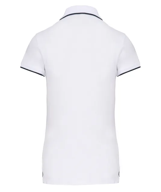 K252 - Damespolo korte mouwen White / Navy / White