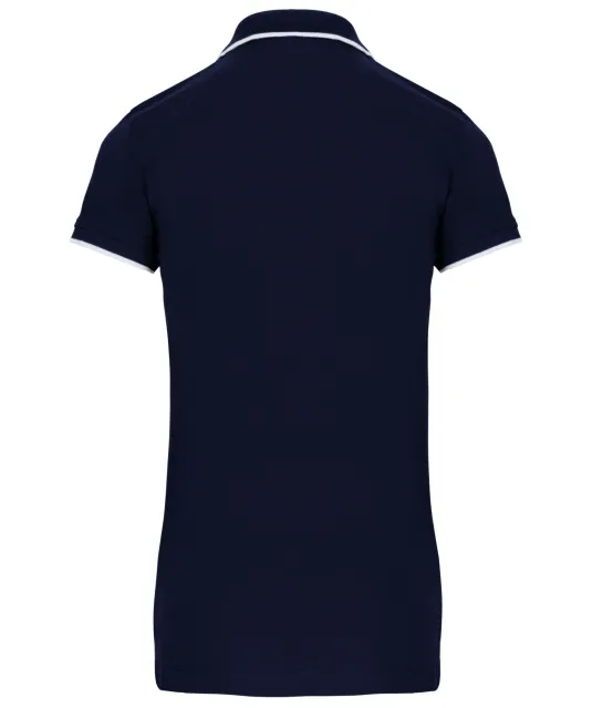 K252 - Damespolo korte mouwen Navy / White / Red