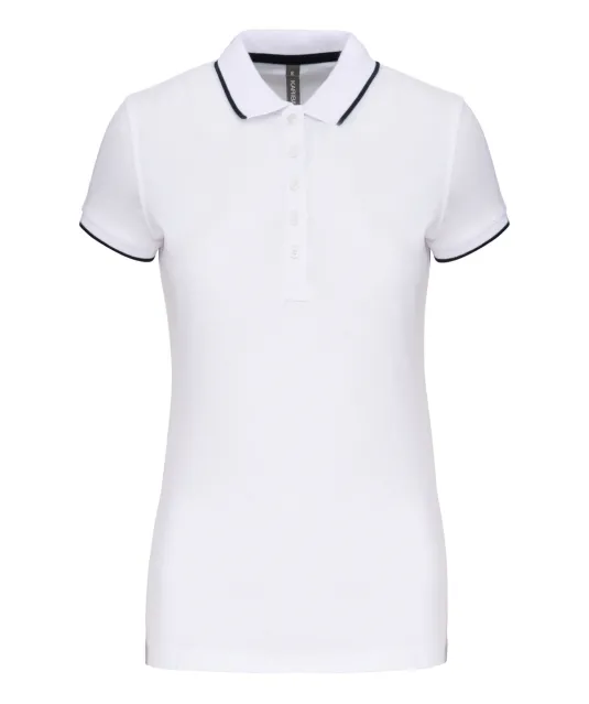 K252 - Damespolo korte mouwen White / Navy / White