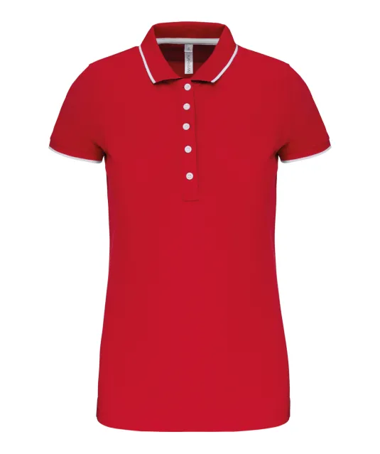 K252 - Damespolo korte mouwen Red / White / Navy