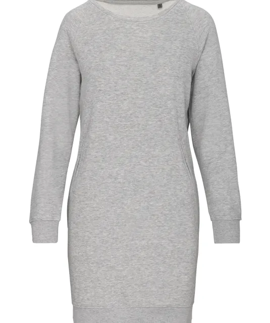 K493 - Bio fleece lounge jurk Light grey heather
