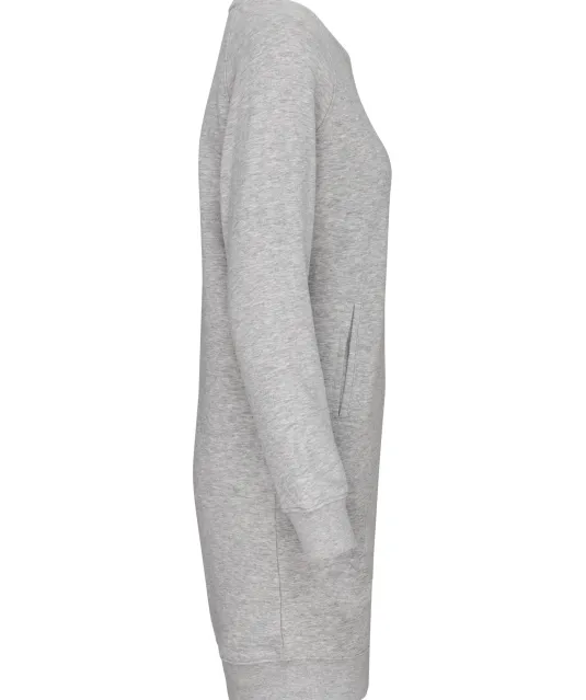 K493 - Bio fleece lounge jurk Light grey heather