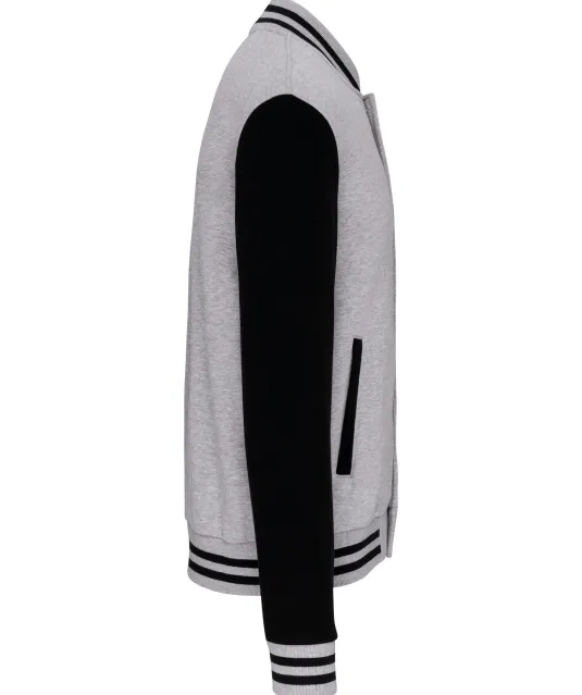 K497 - College jacket unisex Oxford Grey / Black