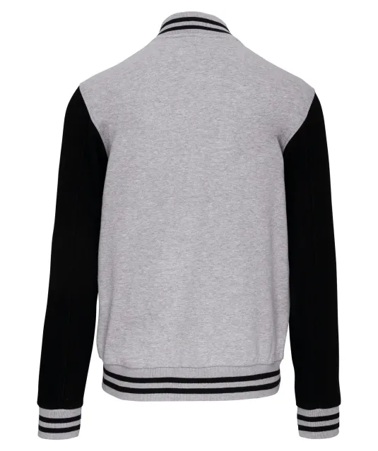K497 - College jacket unisex Oxford Grey / Black
