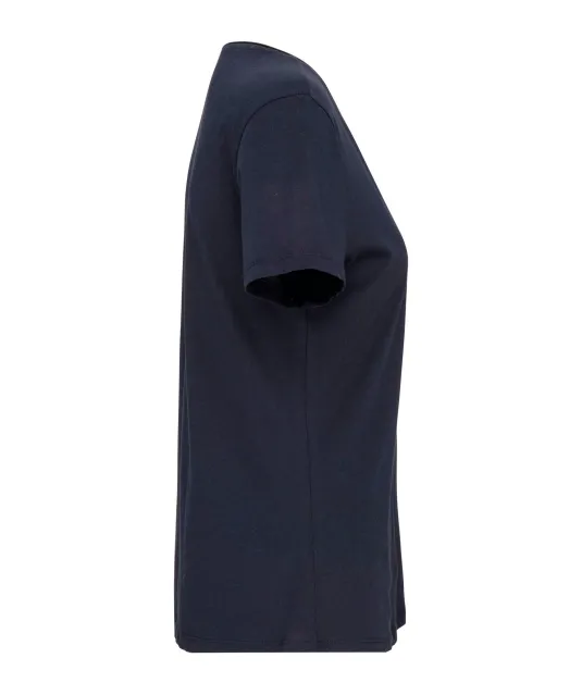K399 - Bio dames-t-shirt kraag met onafgewerkte rand korte mouwen Navy