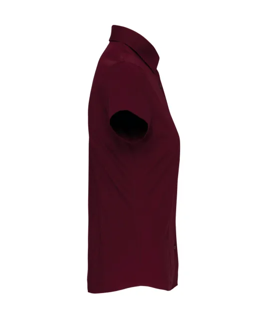 K532 - Dames stretch blouse korte mouwen Wine