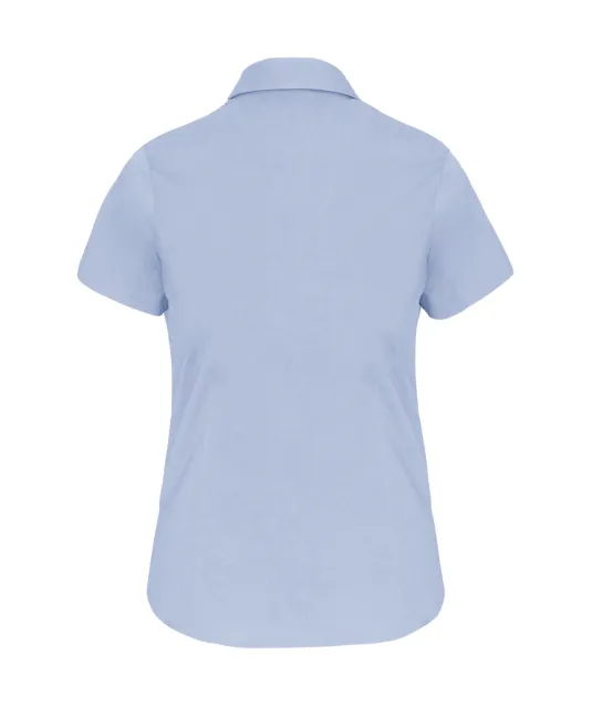 K532 - Dames stretch blouse korte mouwen Light Blue