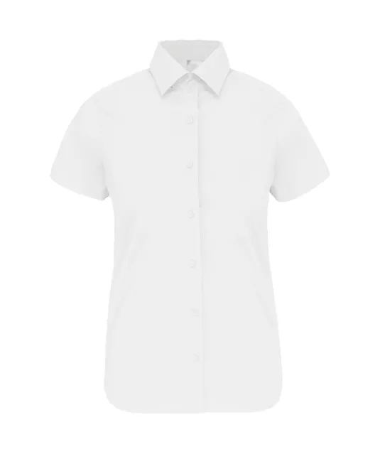 K532 - Dames stretch blouse korte mouwen White