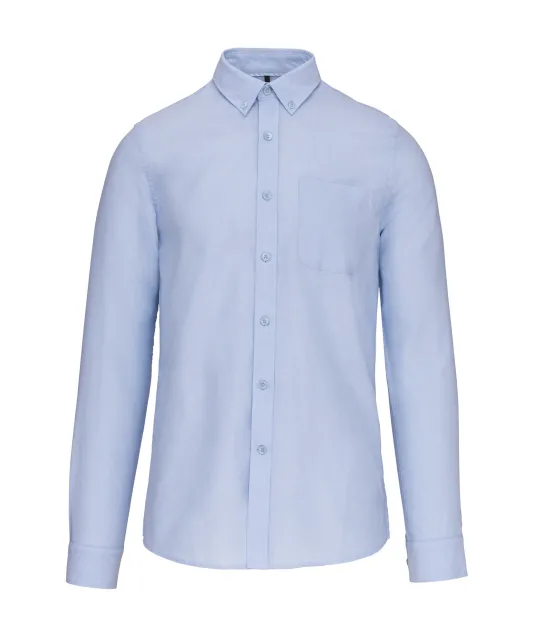 K516 - Heren Oxford overhemd lange mouwen Oxford Blue