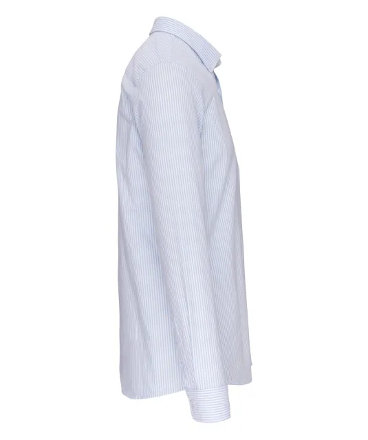 K516 - Heren Oxford overhemd lange mouwen Striped White / Oxford Blue