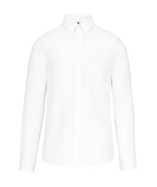 K516 - Heren Oxford overhemd lange mouwen White