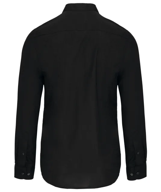 K515 - Herenoverhemd met "Mao" kraag lange mouwen Black