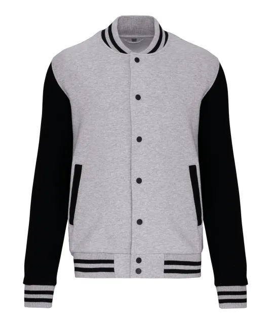 K498 - Kinder college jacket Oxford Grey / Black
