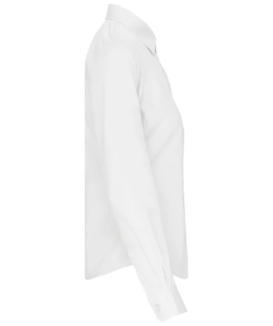 K542 - Dames poplin blouse lange mouwen White
