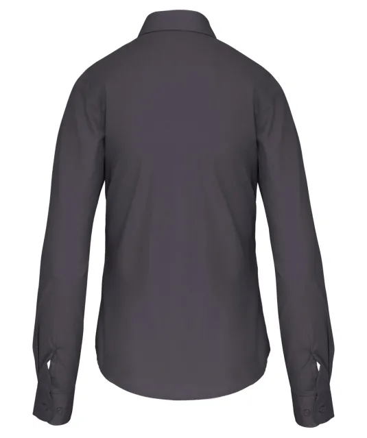 K542 - Dames poplin blouse lange mouwen Zinc