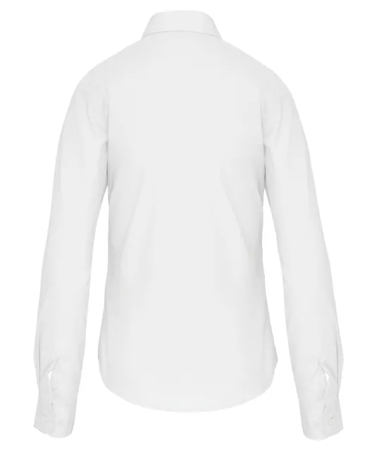 K542 - Dames poplin blouse lange mouwen White