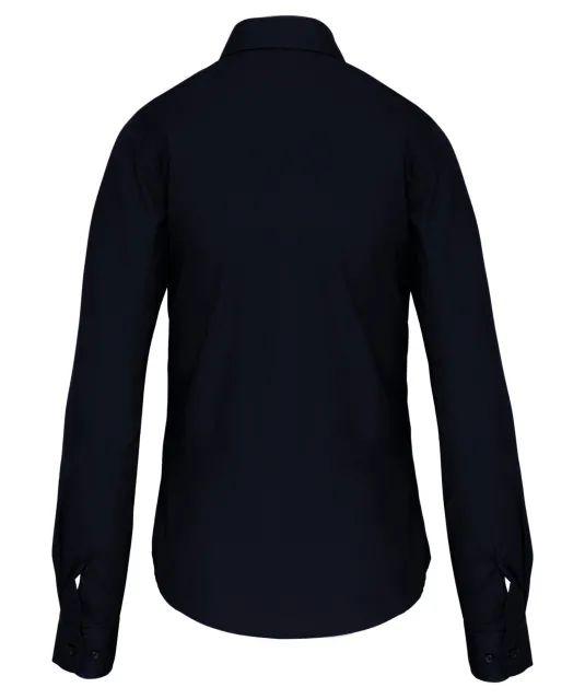 K542 - Dames poplin blouse lange mouwen Navy