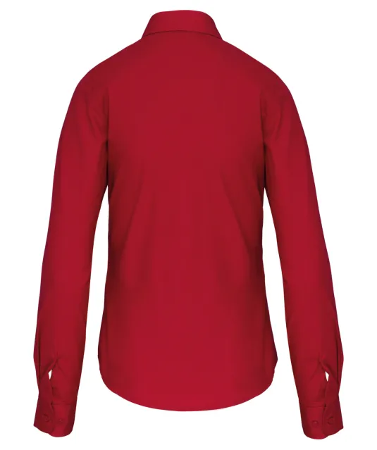 K542 - Dames poplin blouse lange mouwen Classic Red