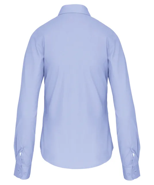 K542 - Dames poplin blouse lange mouwen Bright Sky
