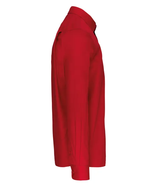 K541 - Heren poplin overhemd lange mouwen Classic Red
