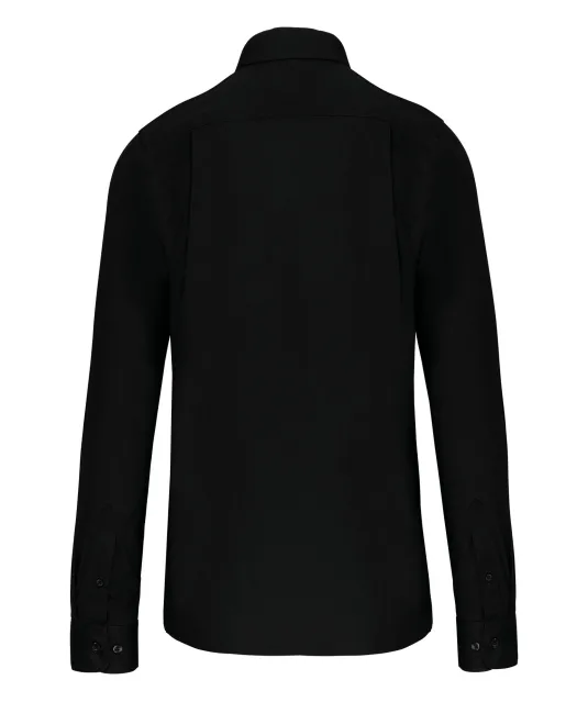 K541 - Heren poplin overhemd lange mouwen Black