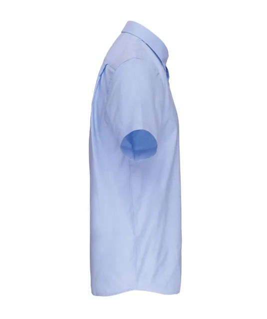 K539 - Heren non-iron micro sergé overhemd korte mouwen Bright Sky