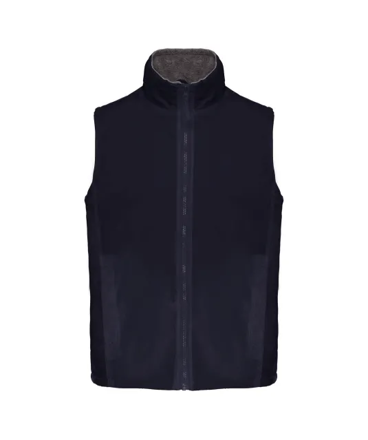 K679 - Met fleece gevoerde bodywarmer unisex Navy / Grey