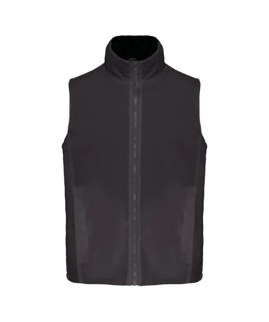 K679 - Met fleece gevoerde bodywarmer unisex Dark Grey / Black