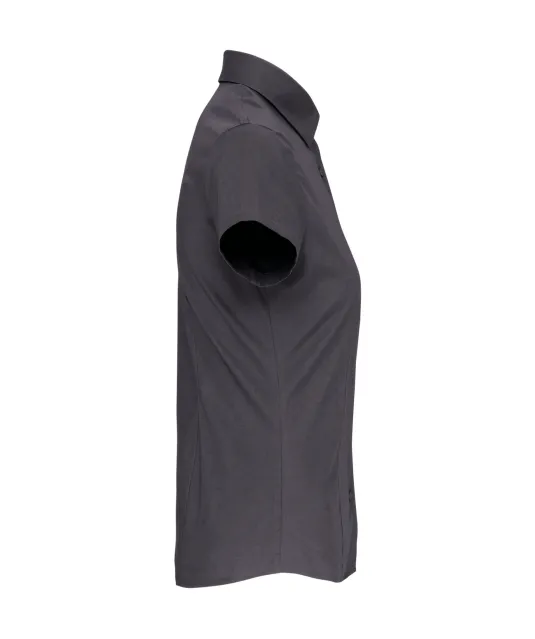 K532 - Dames stretch blouse korte mouwen Zinc