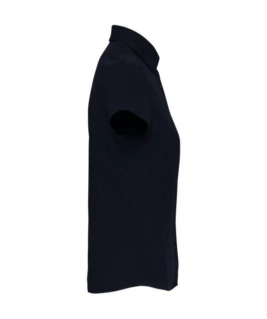 K532 - Dames stretch blouse korte mouwen Navy