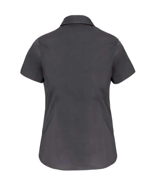 K532 - Dames stretch blouse korte mouwen Zinc