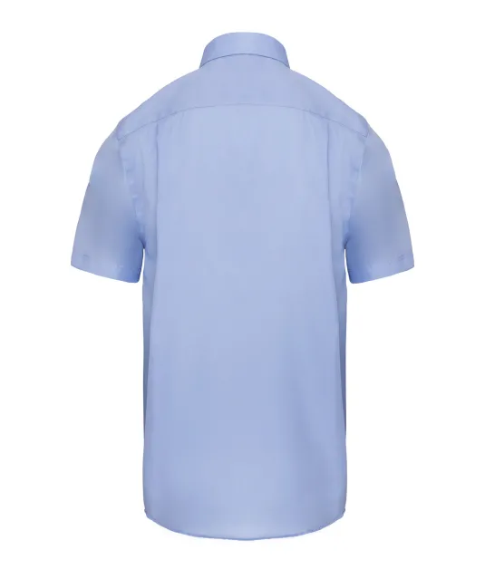 K539 - Heren non-iron micro sergé overhemd korte mouwen Bright Sky