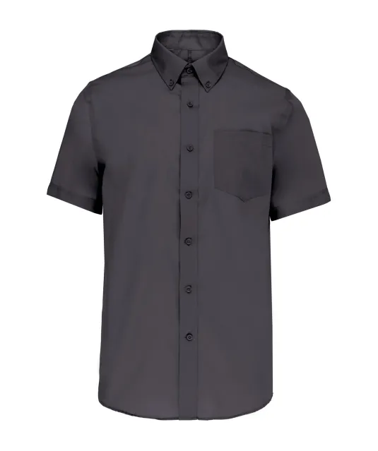 K539 - Heren non-iron micro sergé overhemd korte mouwen Zinc