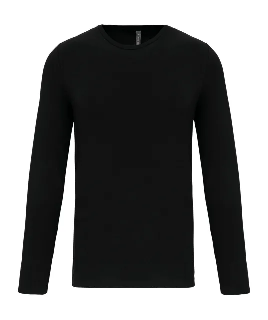 K3016 - T-shirt ronde hals lange mouwen Black