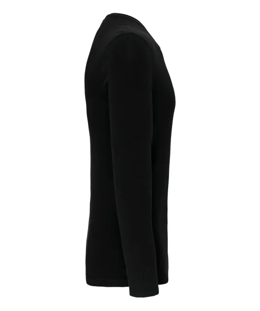 K3016 - T-shirt ronde hals lange mouwen Black