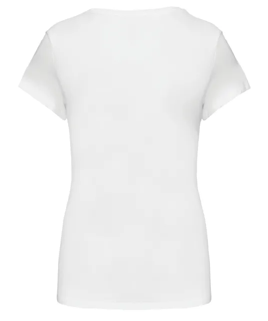 K3015 - Dames-t-shirt V-hals korte mouwen White