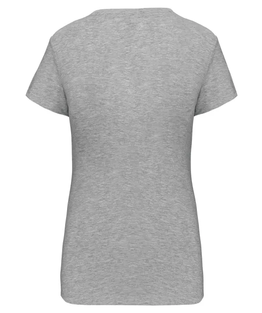 K3015 - Dames-t-shirt V-hals korte mouwen Light grey heather