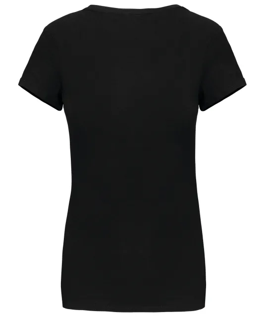 K3015 - Dames-t-shirt V-hals korte mouwen Black