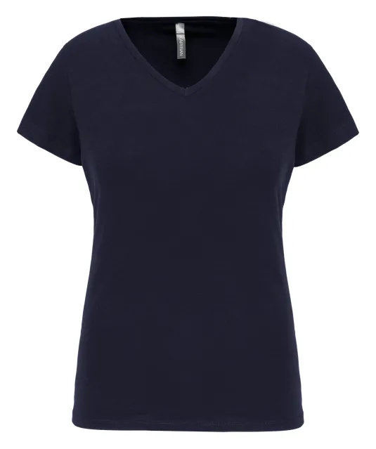 K3015 - Dames-t-shirt V-hals korte mouwen Navy